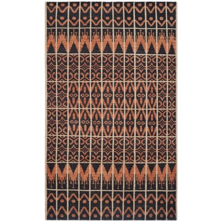 Safavieh Kenya Hand Knotted Small Rectangle Rug, Orange - Black, 4 x 6 ft. KNY609A-4